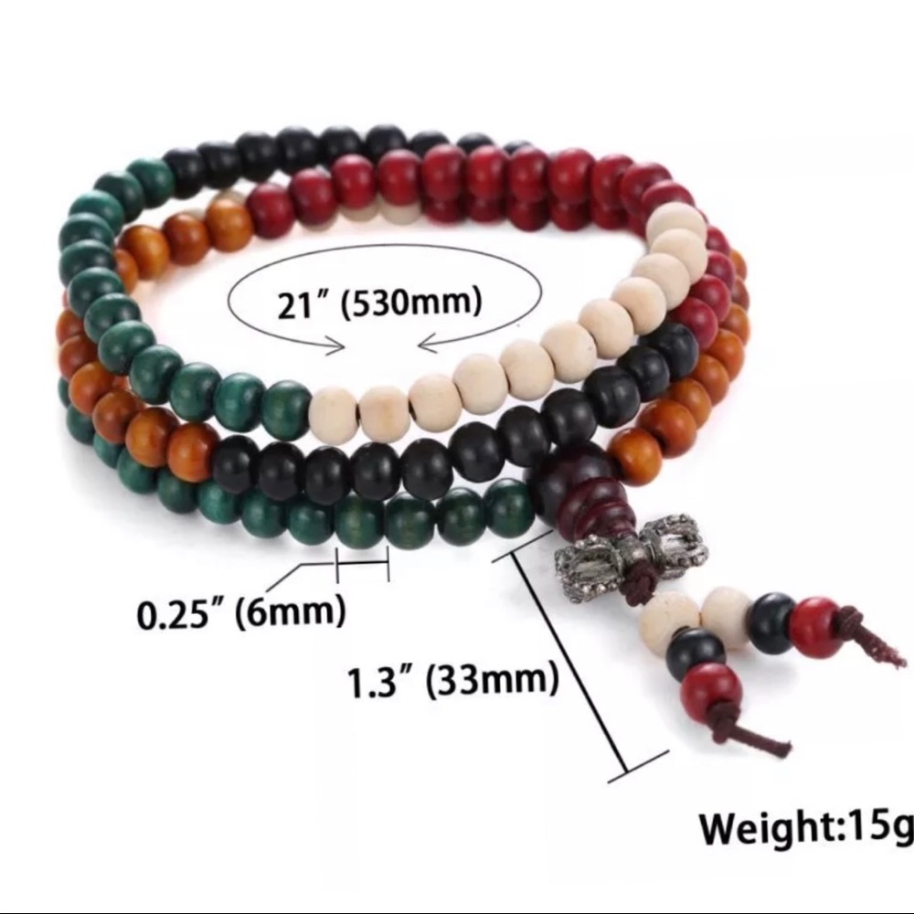 Wooden Tibetan Bracelet - Picture 5 of 6